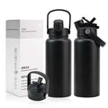 32oz Stainless Steel Insulated Water Bottle with 2-in-1 straw and spout lid - IMAKSHU