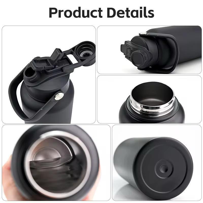 32oz Stainless Steel Insulated Water Bottle with 2-in-1 straw and spout lid